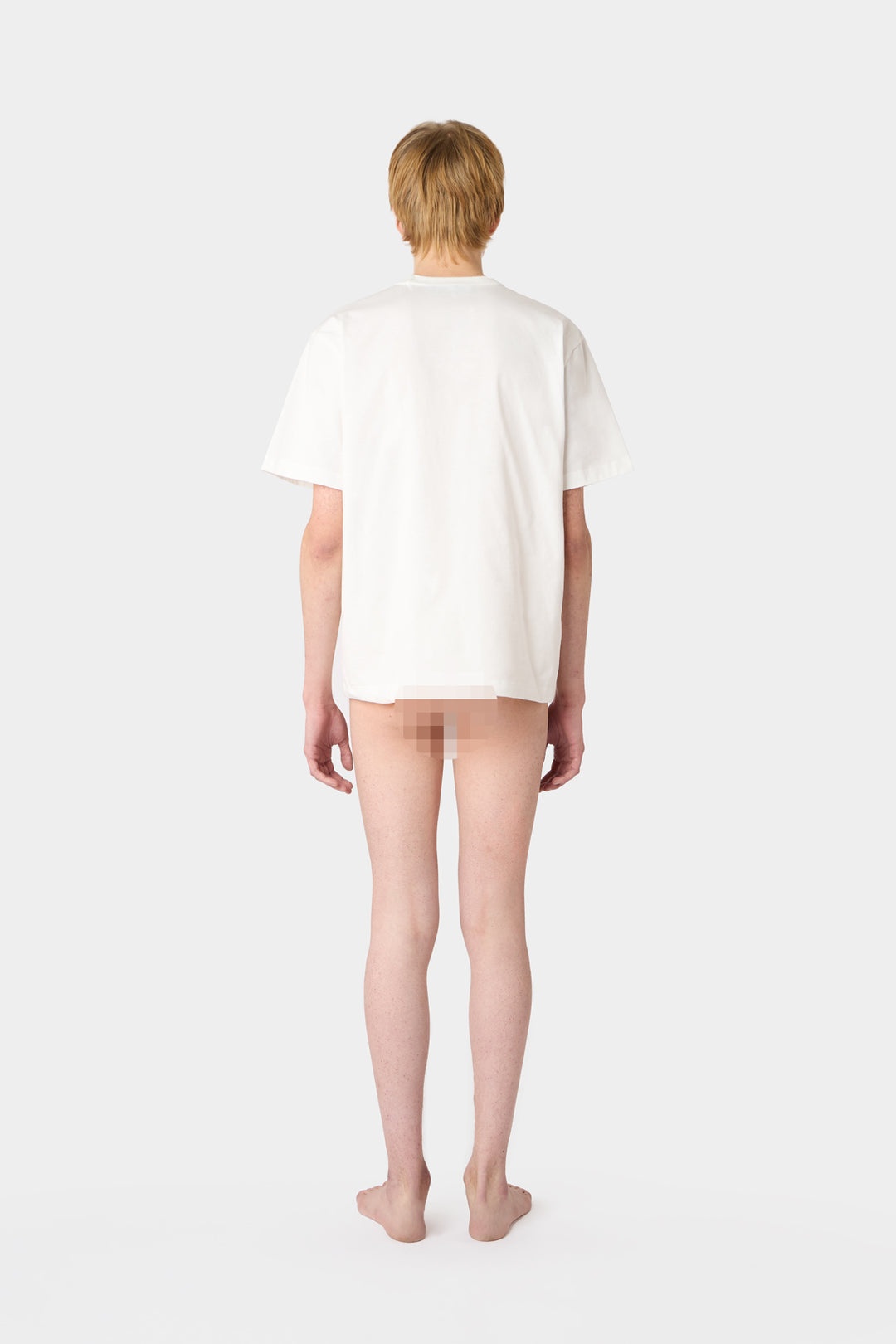 EMBROIDERED BIG LOGO T-SHIRT / off-white & peach - 7