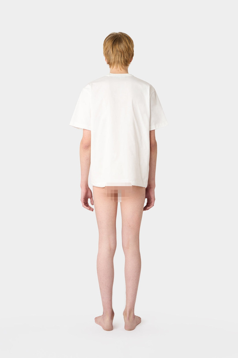 EMBROIDERED BIG LOGO T-SHIRT / off-white & peach 7