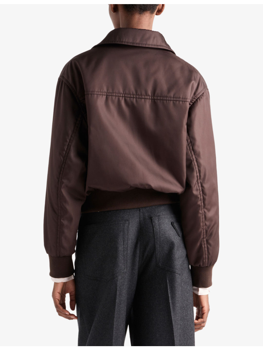 Re-Nylon Pointed-Collar Blouson Jacket - 4