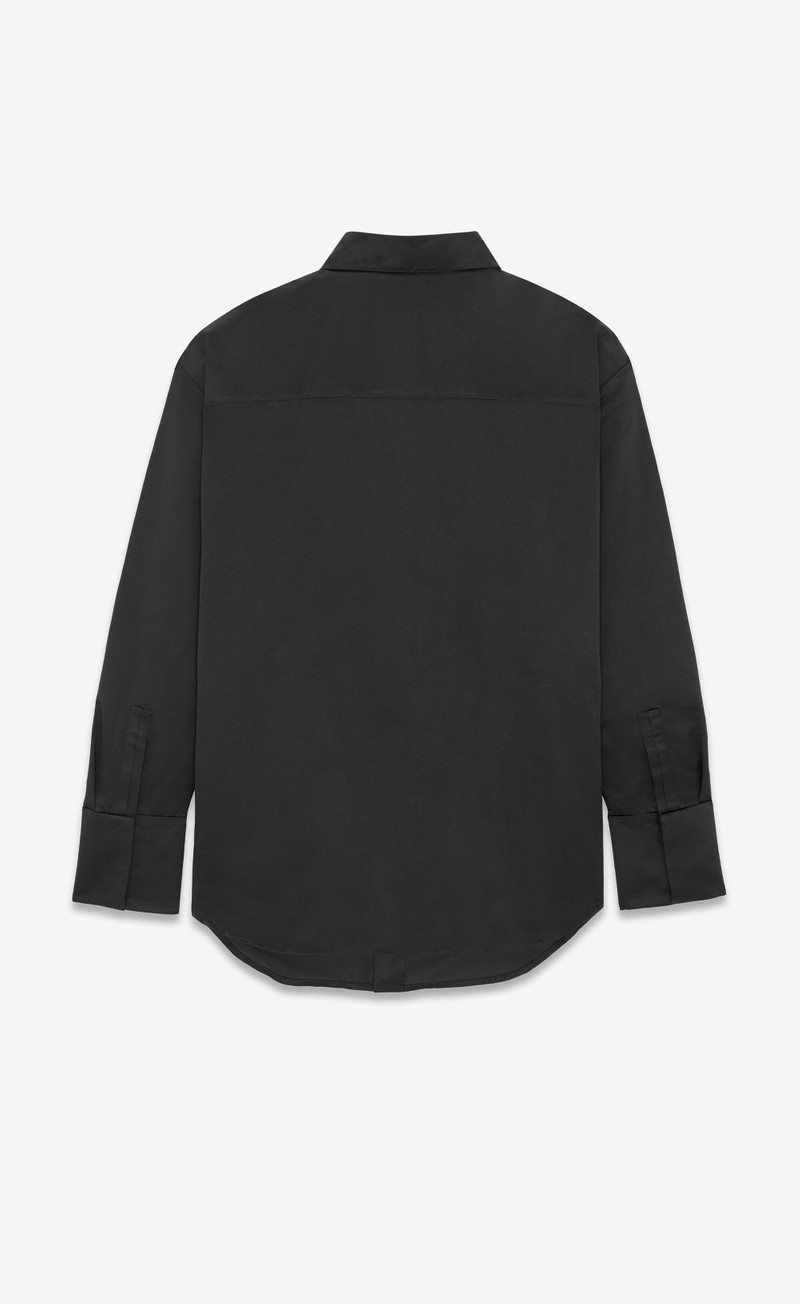 SAINT LAURENT oversized shirt in silk duchess satin outlook
