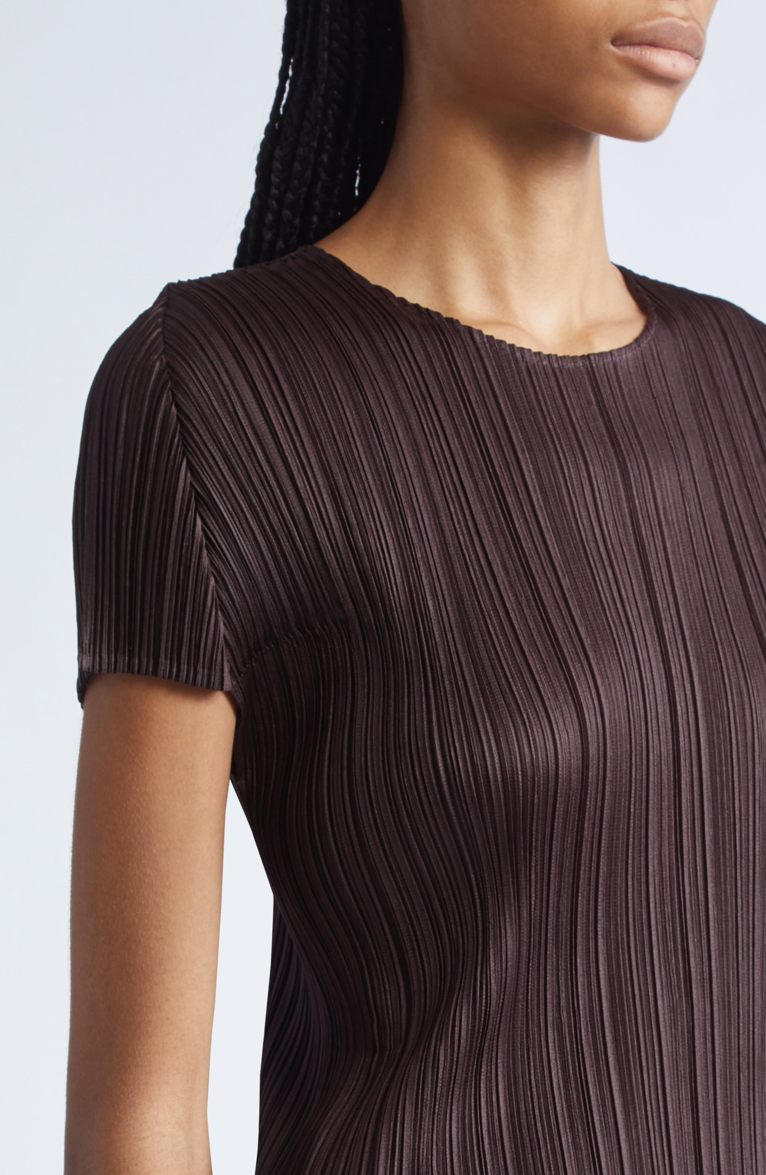 Pleats Please Issey Miyake Monthly Colors July Pleated Top in Dark Brown at Nordstrom - 5