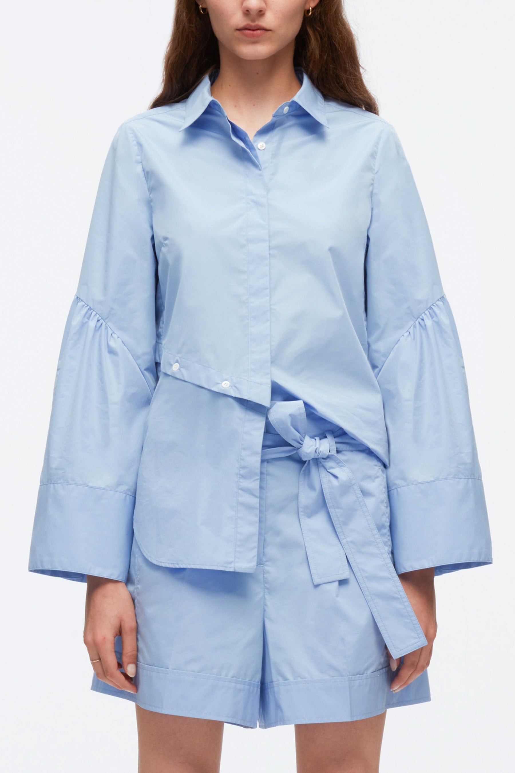 Long Sleeve Shirt with Asymmetric Button Panel - 5