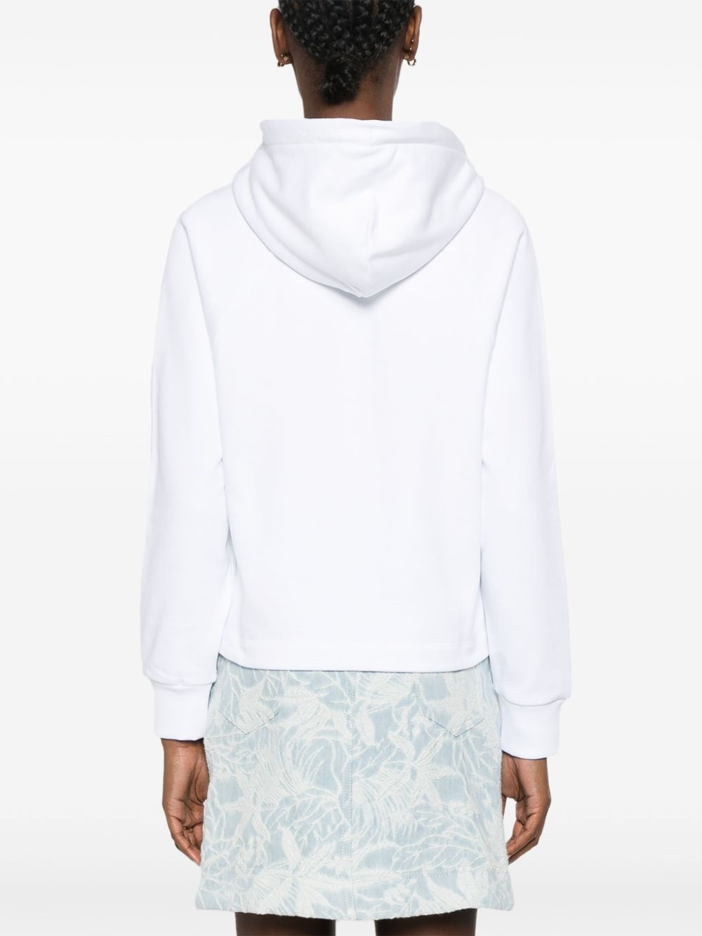 logo-embroidered cropped hoodie - 4