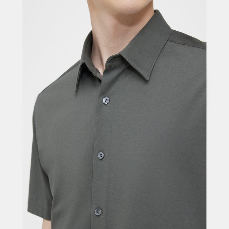 Theory Irving Short-Sleeve Shirt in Structure Knit outlook