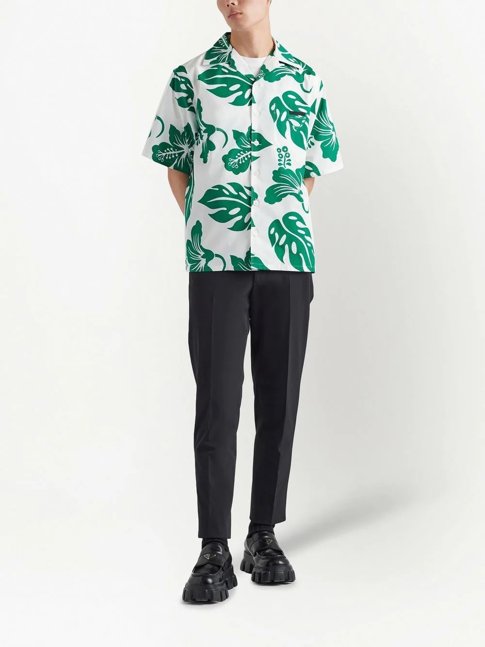 leaf print short-sleeve shirt - 2