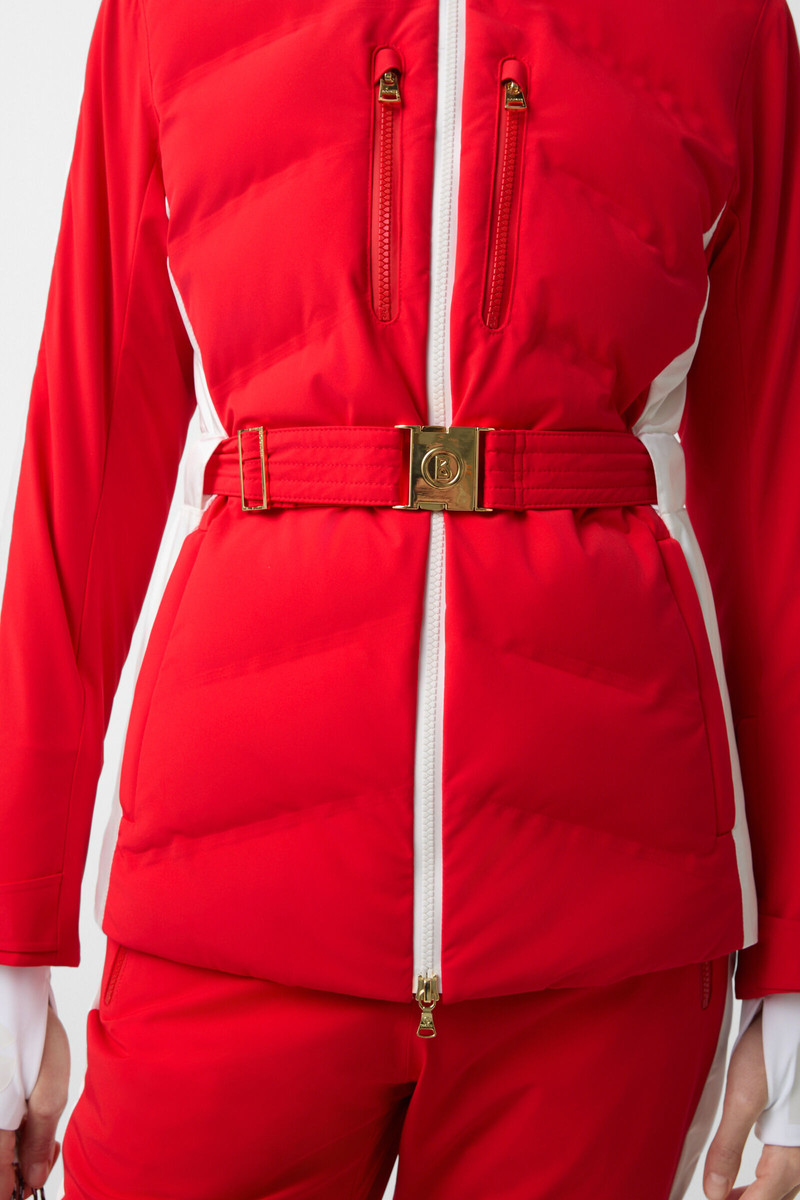 Kira quilted jacket in Red/White 9