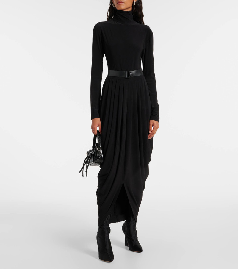 NORMA KAMALI Draped turtleneck midi dress outlook