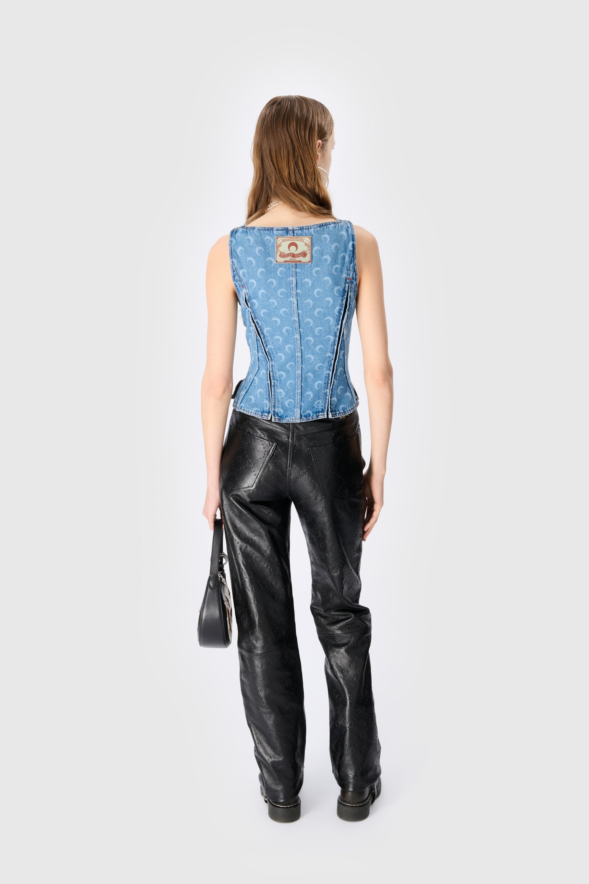 Moon Laser Denim Bustier Top - 7