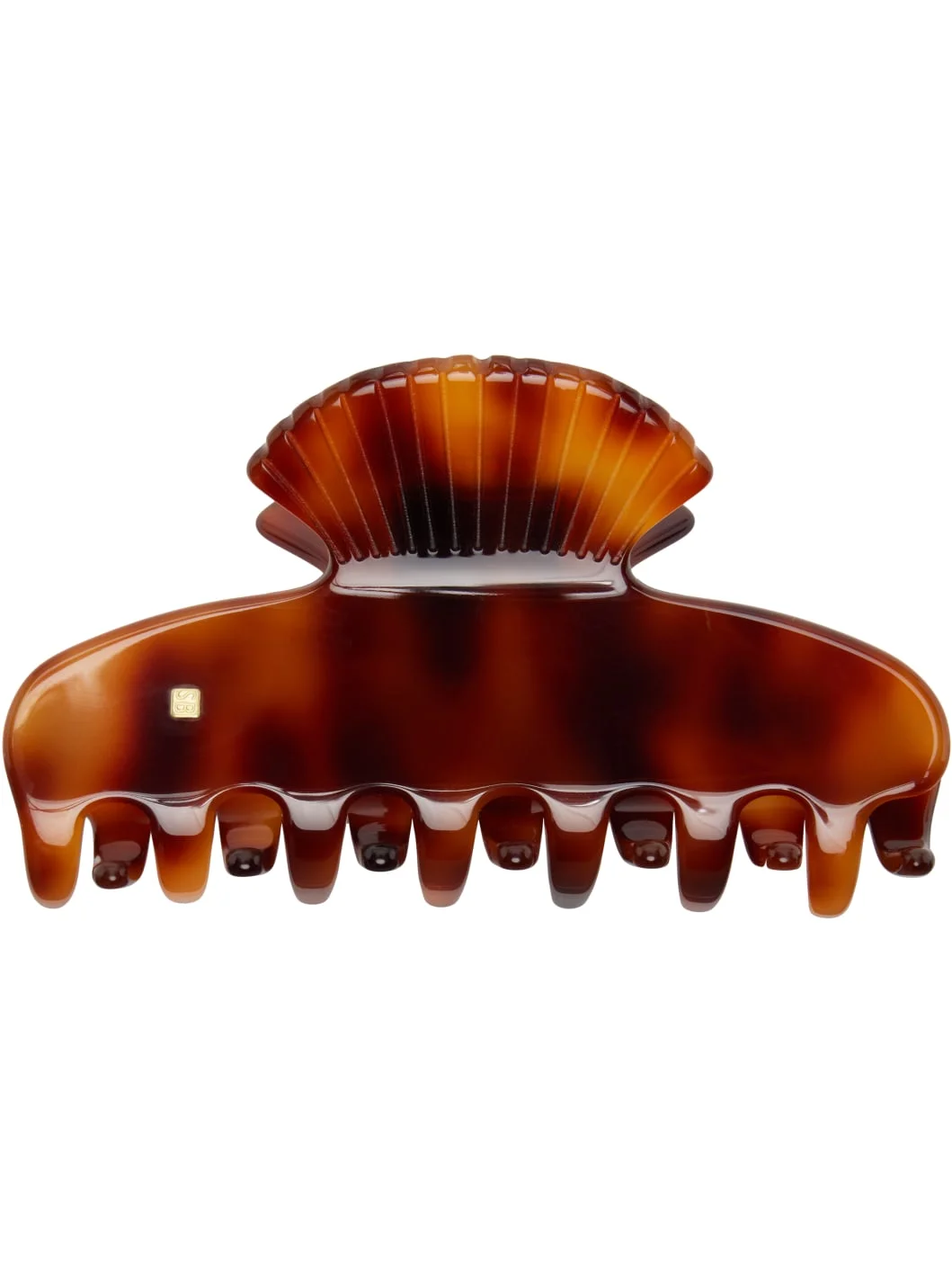 Brown Small Fan Shell Claw Clip - 1