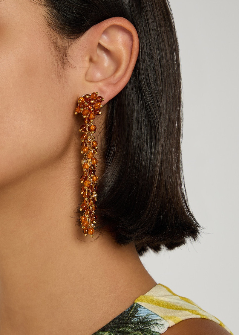 Rosantica Rosantica Beaded Metal Clip-on Drop Earrings outlook