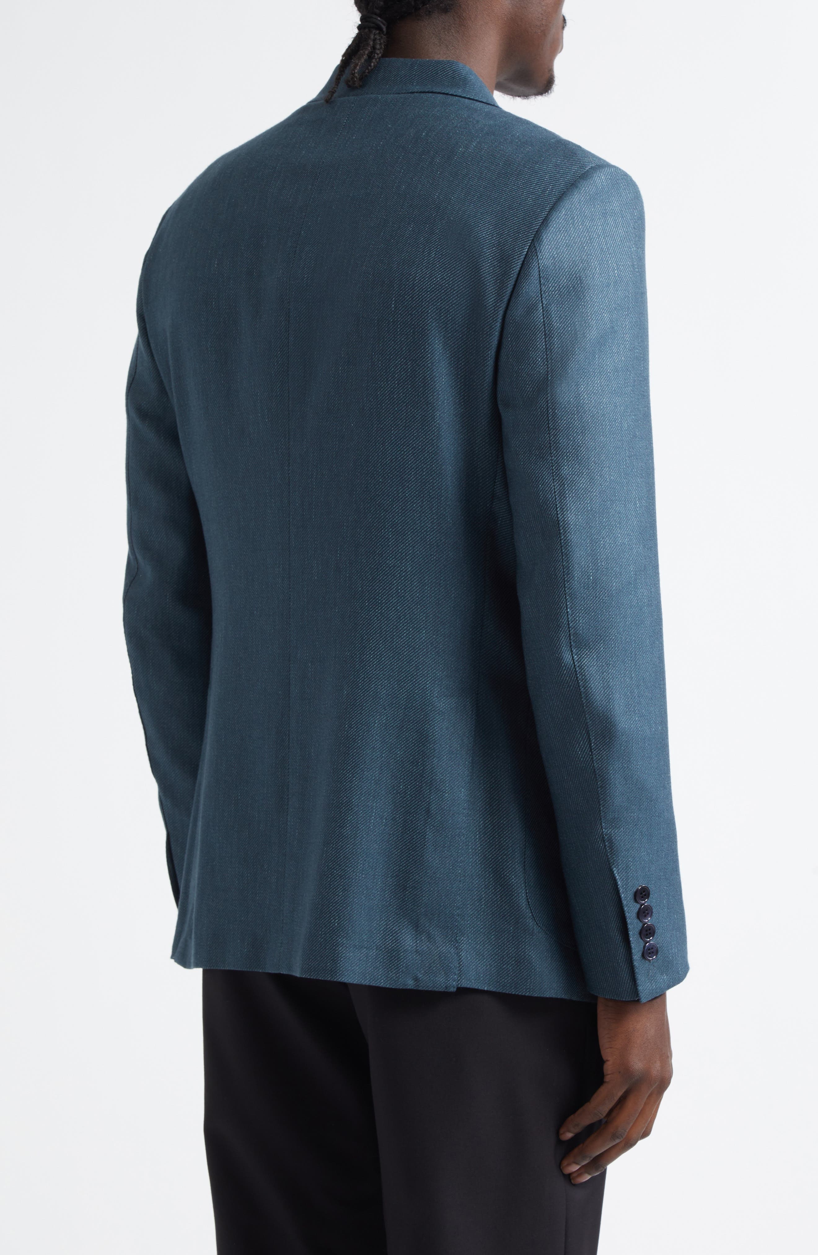 ZEGNA Textured Cashmere, Silk & Linen Sport Coat in Medium Blue at Nordstrom - 2