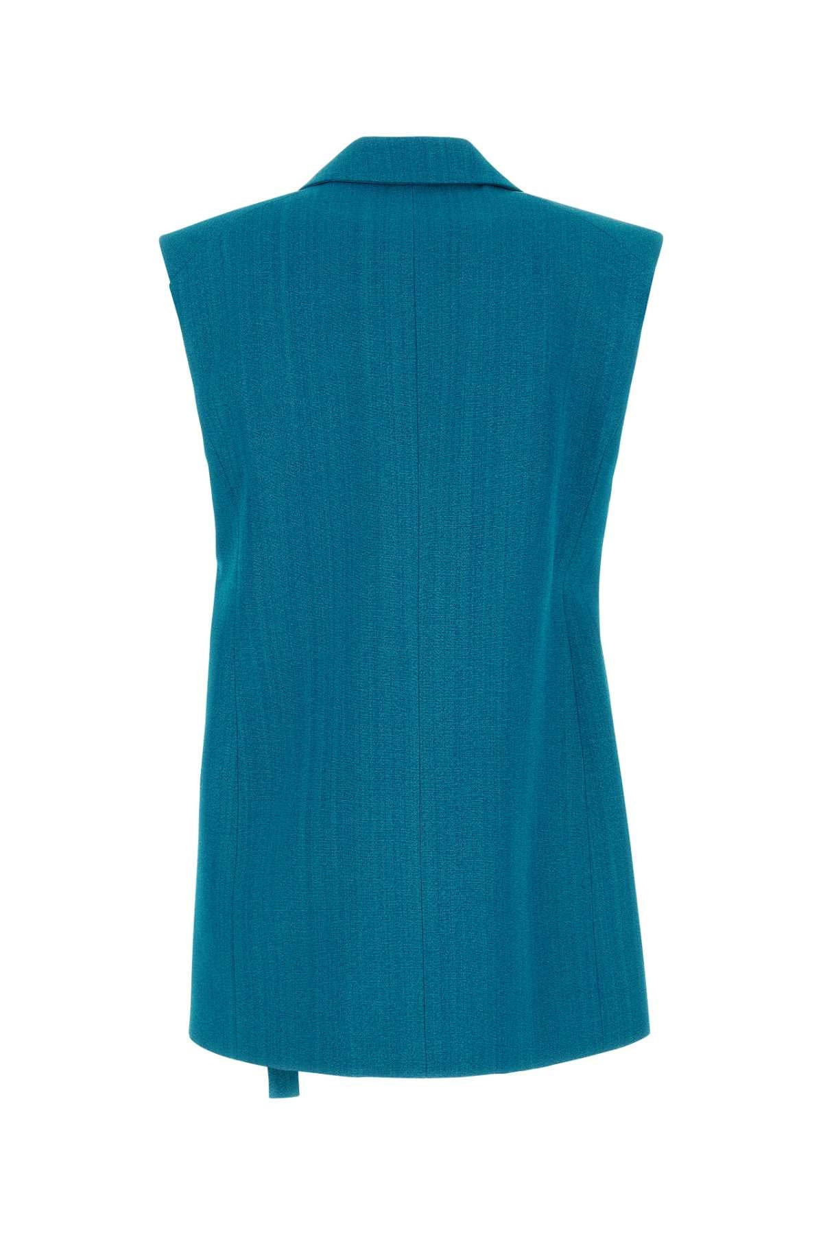 Jil Sander Women Petrol Blue Viscose Blend Vest - 2