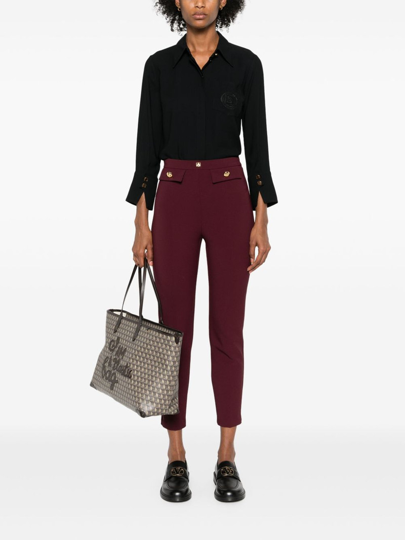 ELISABETTA FRANCHI logo-embroidered crepe shirt outlook