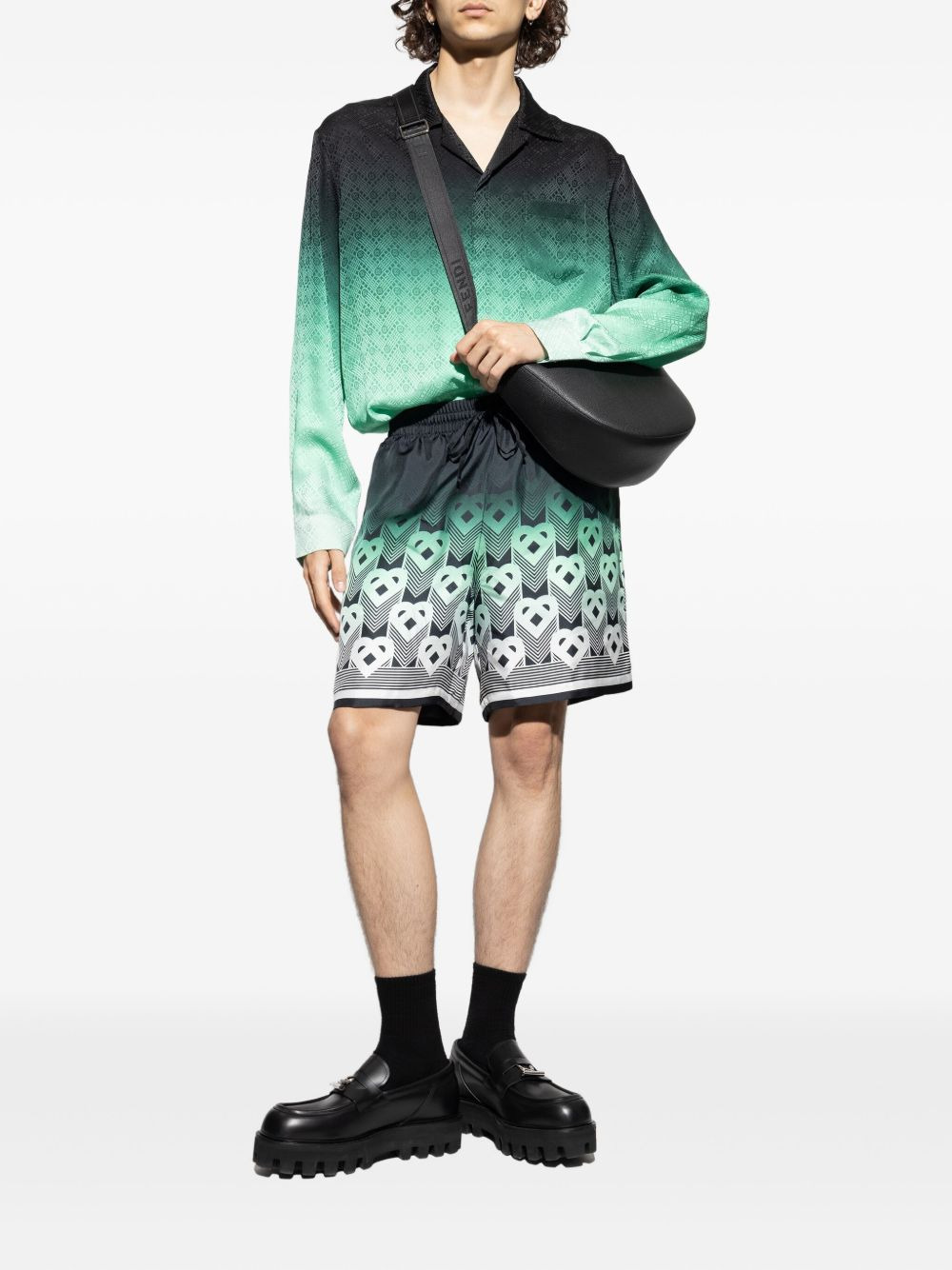 gradient pattern silk shirt - 2