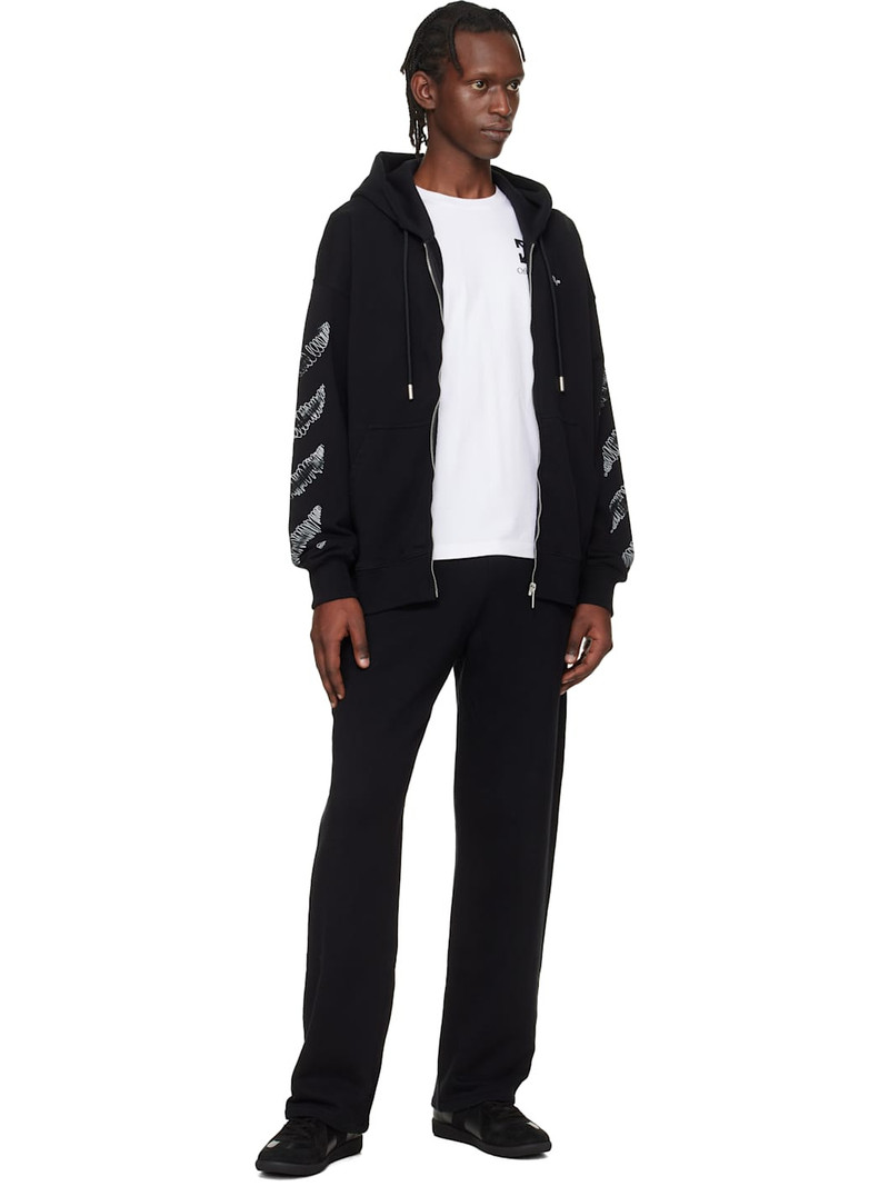 Off-White Black Scribble Diagonal Skate Zip Hoodie outlook