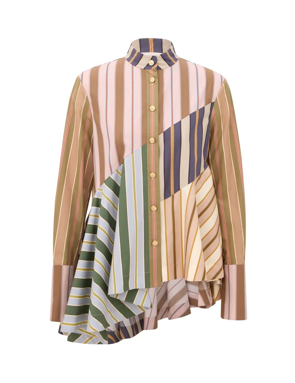 CLASH POPLIN PEPLUM SHIRT - 1