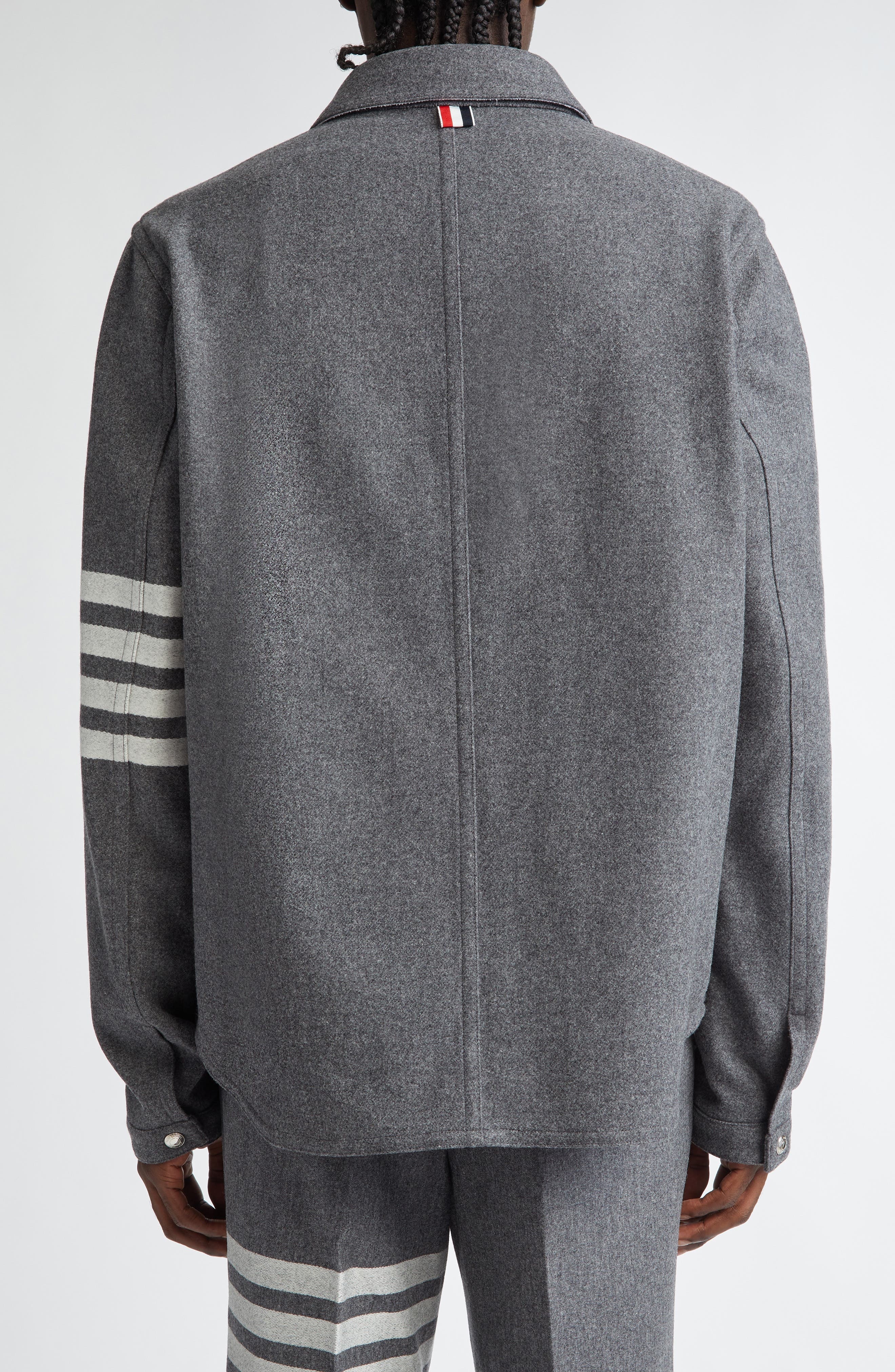 Thom Browne Wool & Cashmere Utility Jacket in Medium Grey at Nordstrom - 3