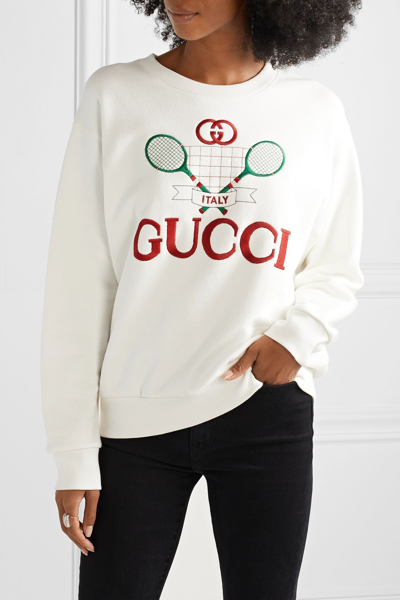 Oversized embroidered cotton-jersey sweatshirt - 3