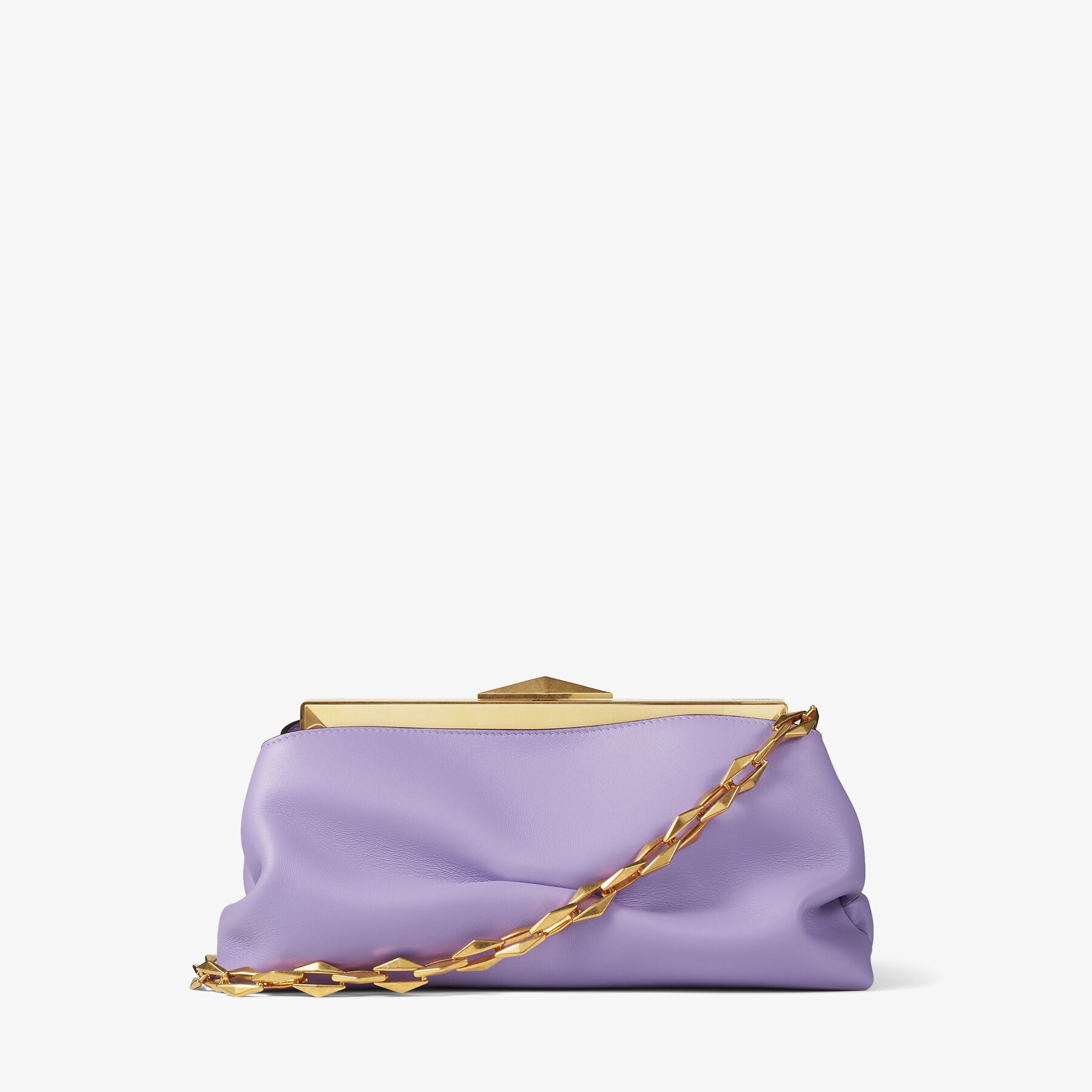 Diamond Frame Clutch
Wisteria Soft Calf Leather Clutch Bag with Chain Strap - 8