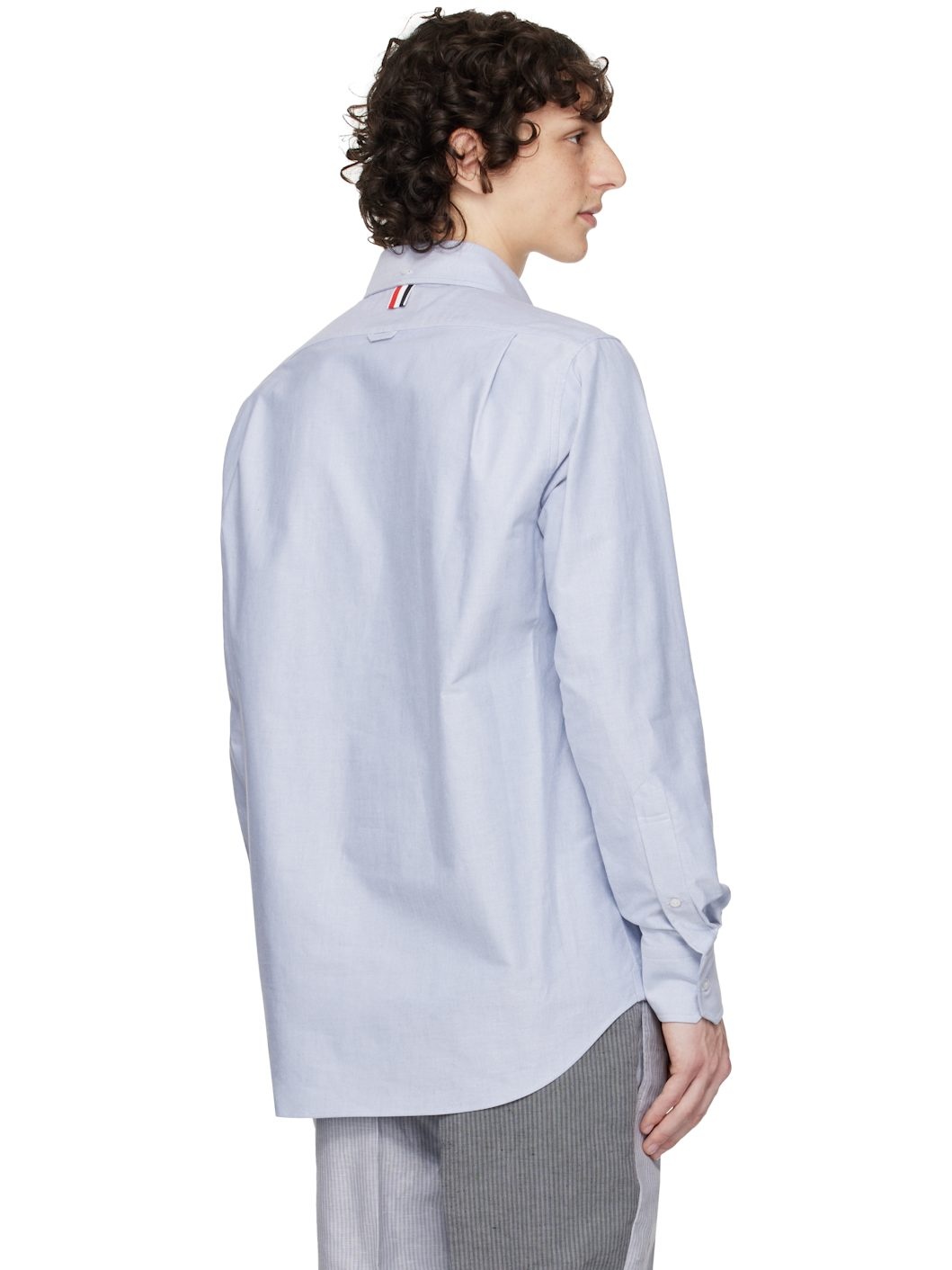 Blue Straight Fit Stitch Goose Scenic Shirt - 3
