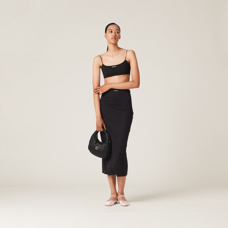 Miu Miu Stretch jersey top with logo outlook