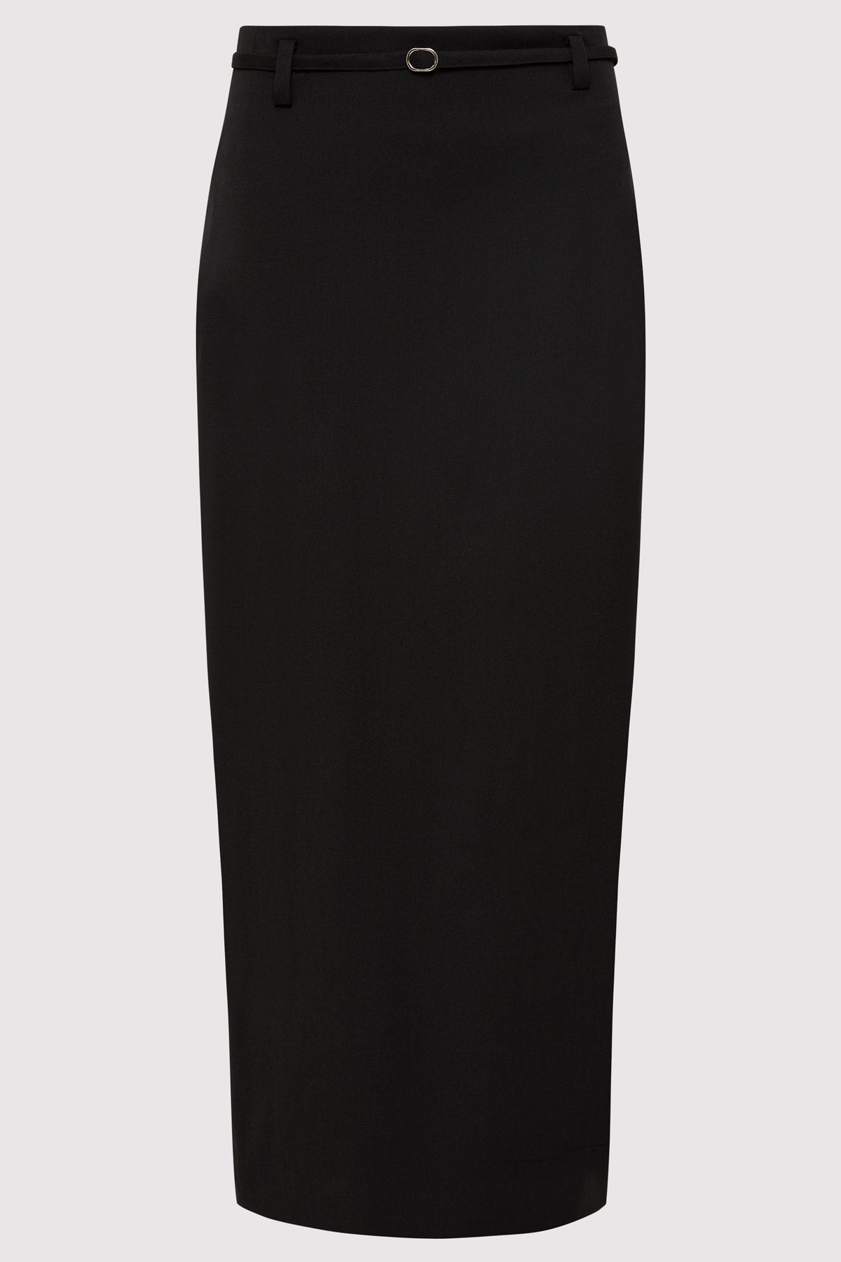 Belted Pencil Skirt - Black - 1