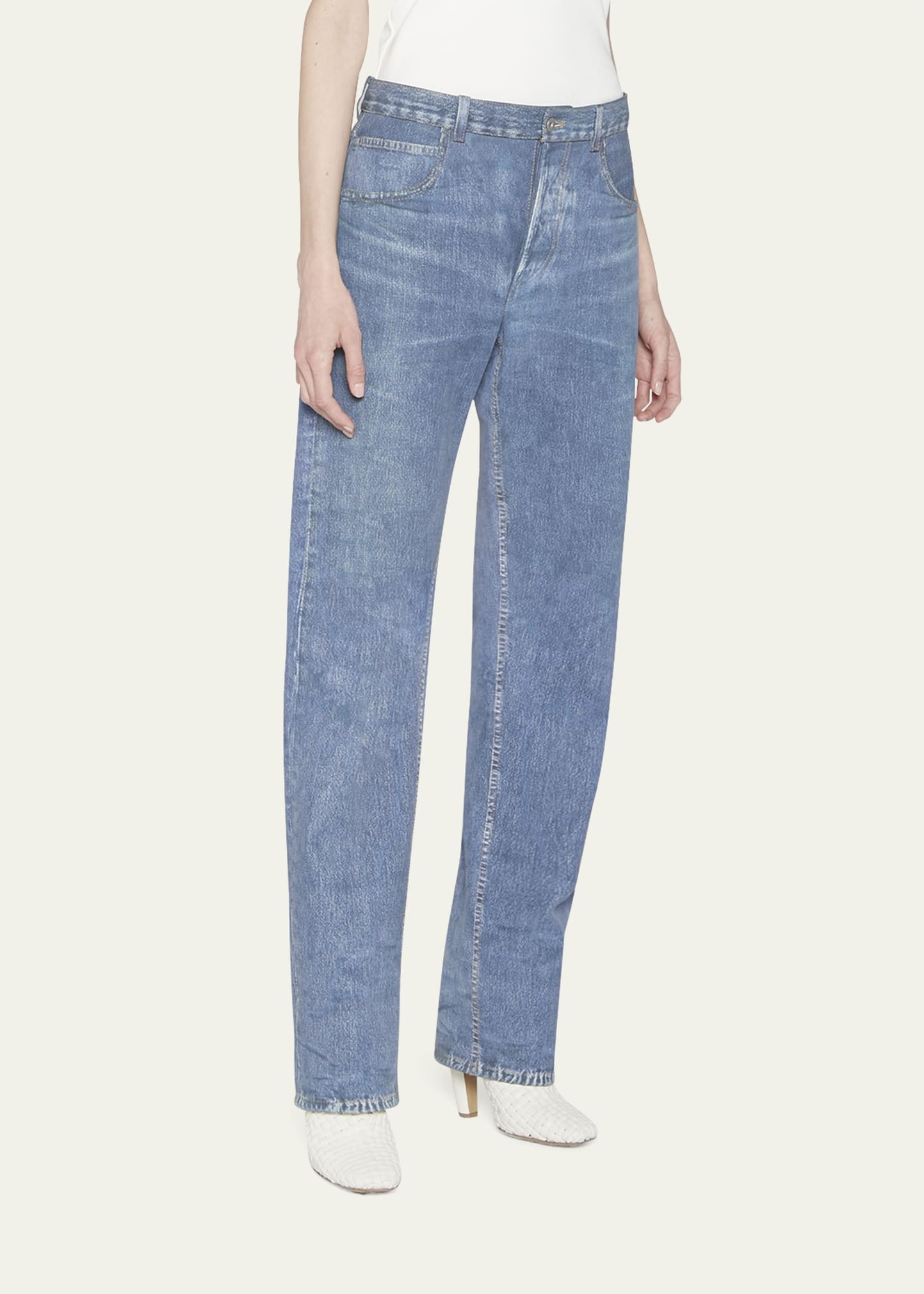 Denim Printed Nubuck Pants - 4