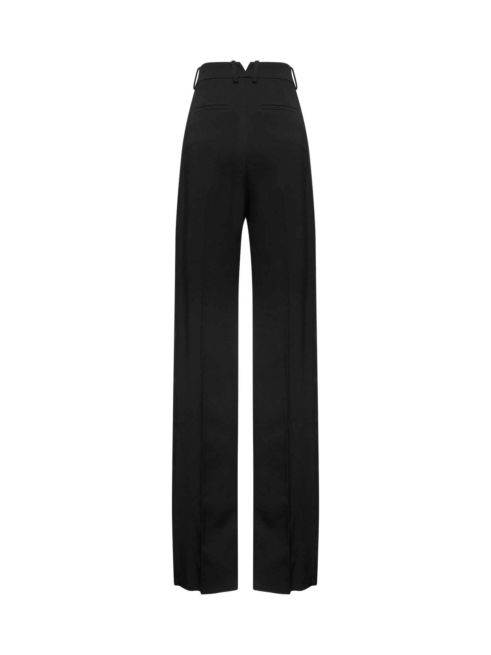 Saint Laurent Women Black Grain De Poudre Tuxedo Trousers - 2