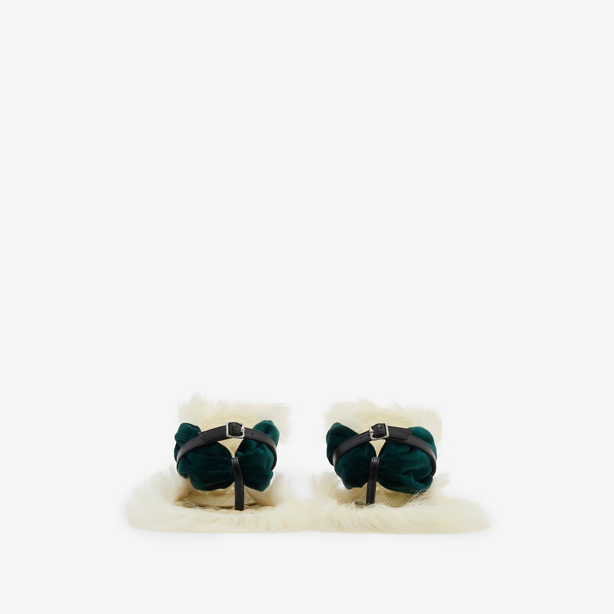 Shearling Step Post Sandals - 2