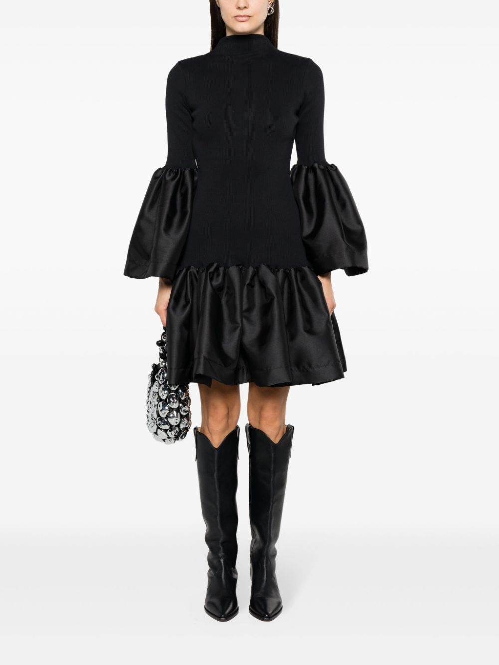 peplum-hem ribbed-knit midi dress - 2