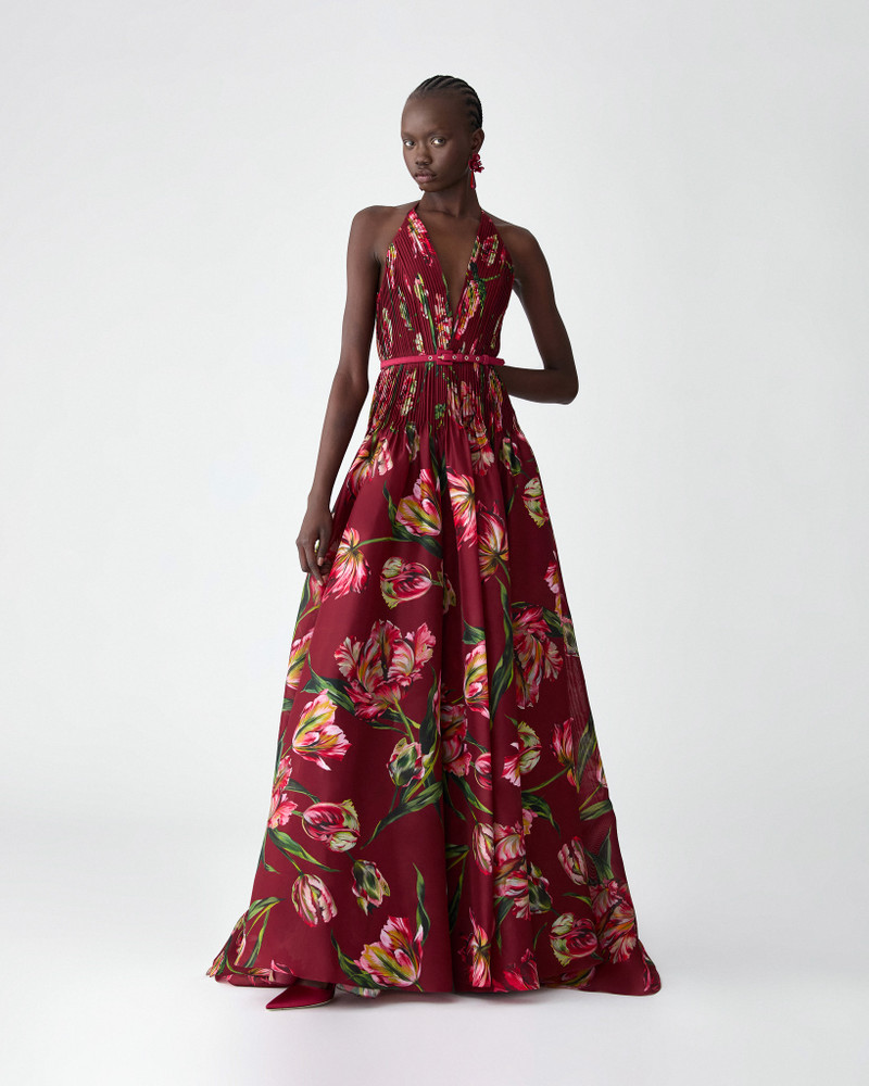 CAROLINA HERRERA Tulip-Print Gown outlook