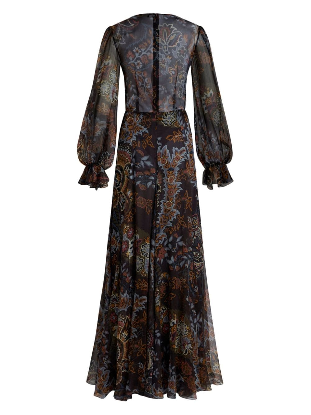 paisley printed silk dress - 2