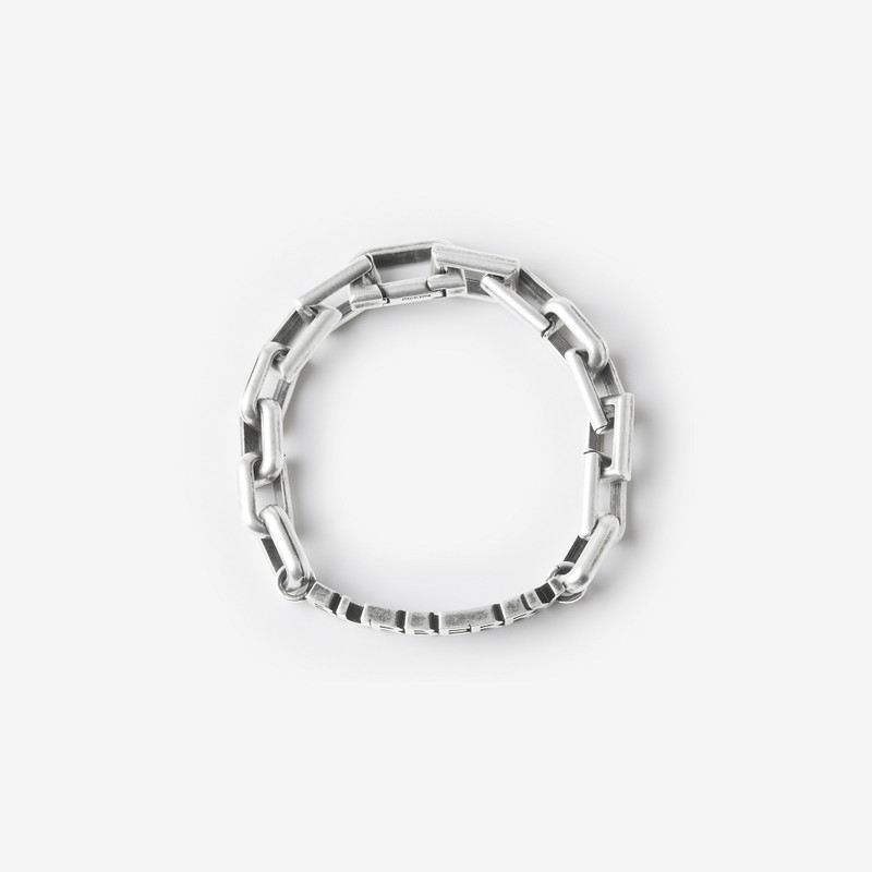 Logo Detail Palladium-plated Chain-link Bracelet 1