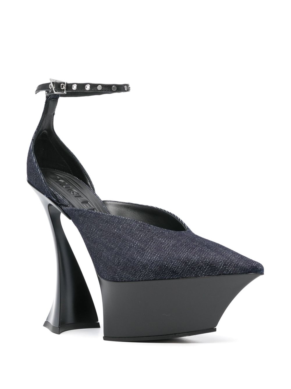 140mm denim strappy pumps - 2