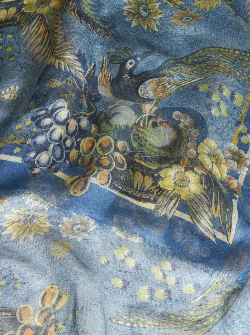 Etro PRINTED LINEN- AND SILK-BLEND SCARF outlook