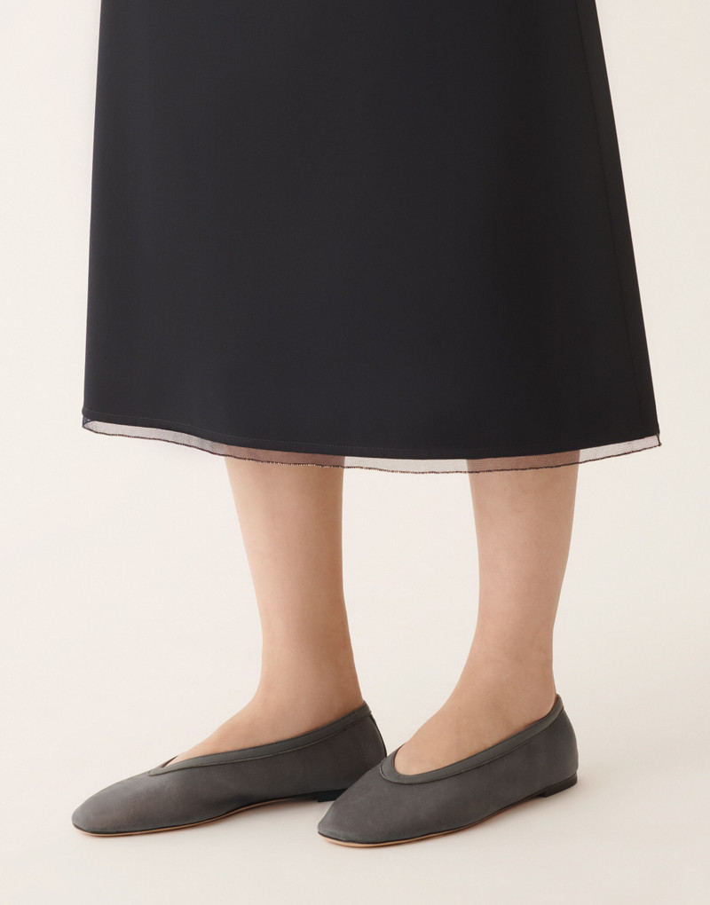 Mid-length skirt in techno tailoring 5