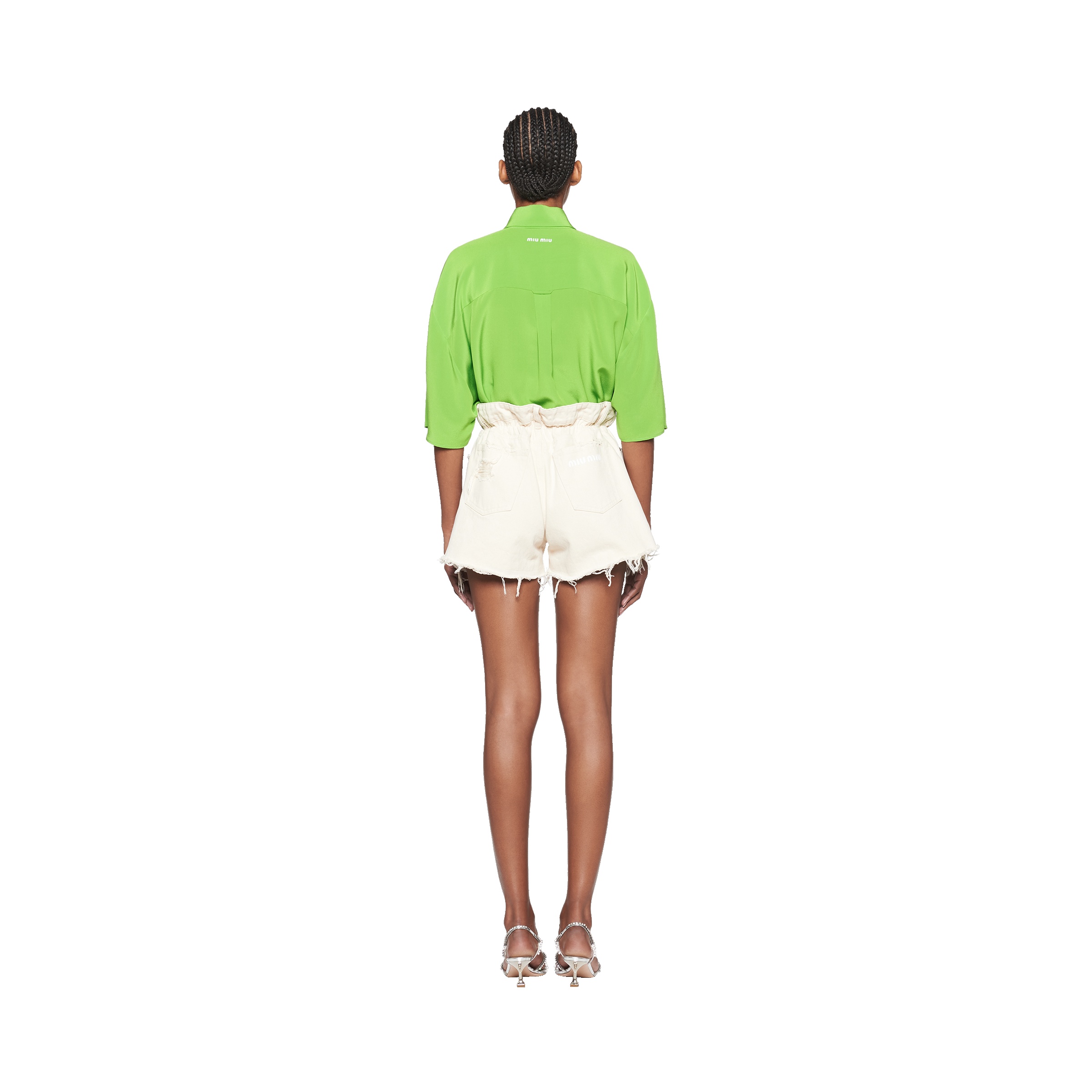 Short-sleeved crepe de chine shirt - 4