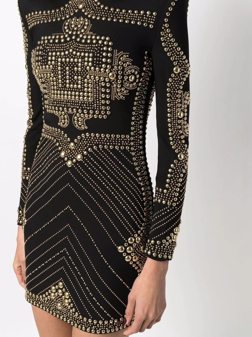 stud-embellished long-sleeve dress - 5