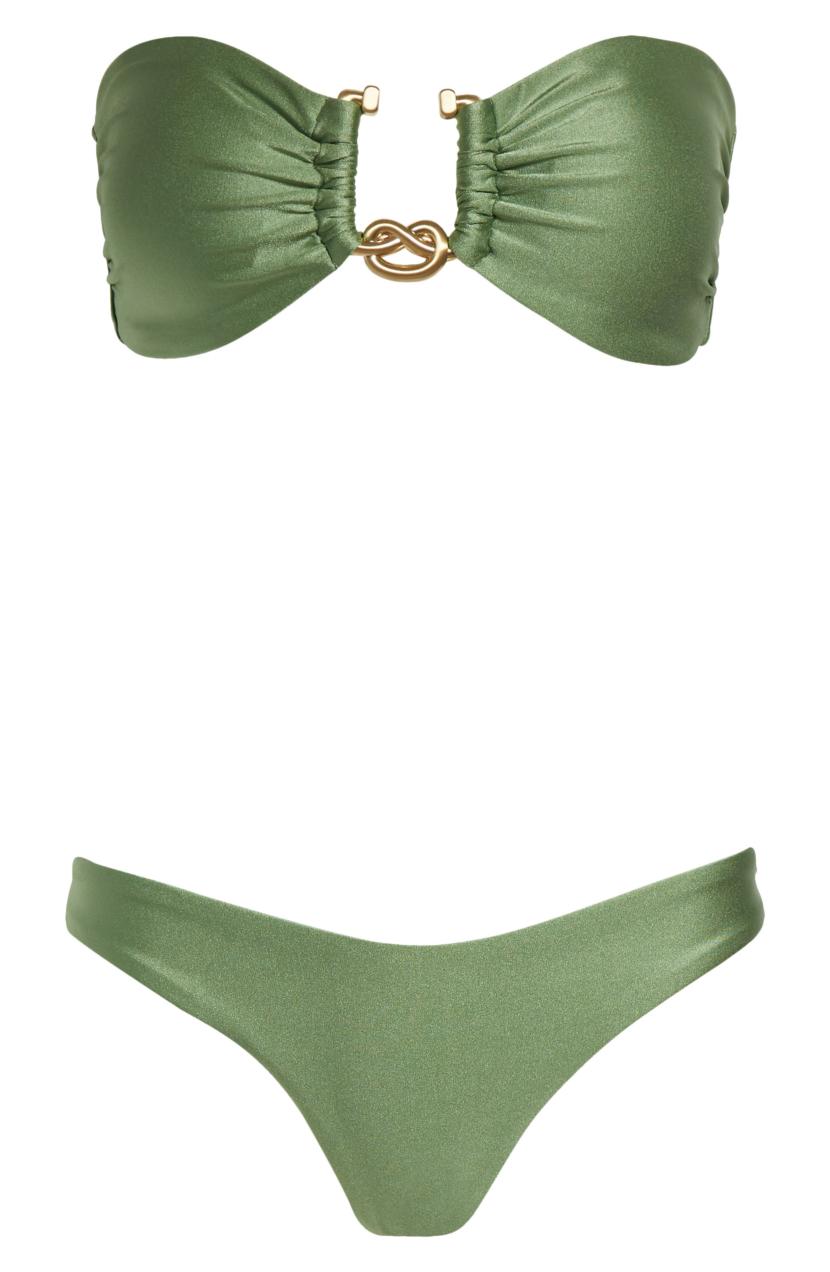 Zimmermann Rhiannon Knot Hardware Bandeau Two-Piece Swimsuit in Sage at Nordstrom - 7