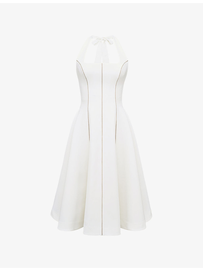Loulou Halter-Neck Stretch-Woven Midi Dress 1