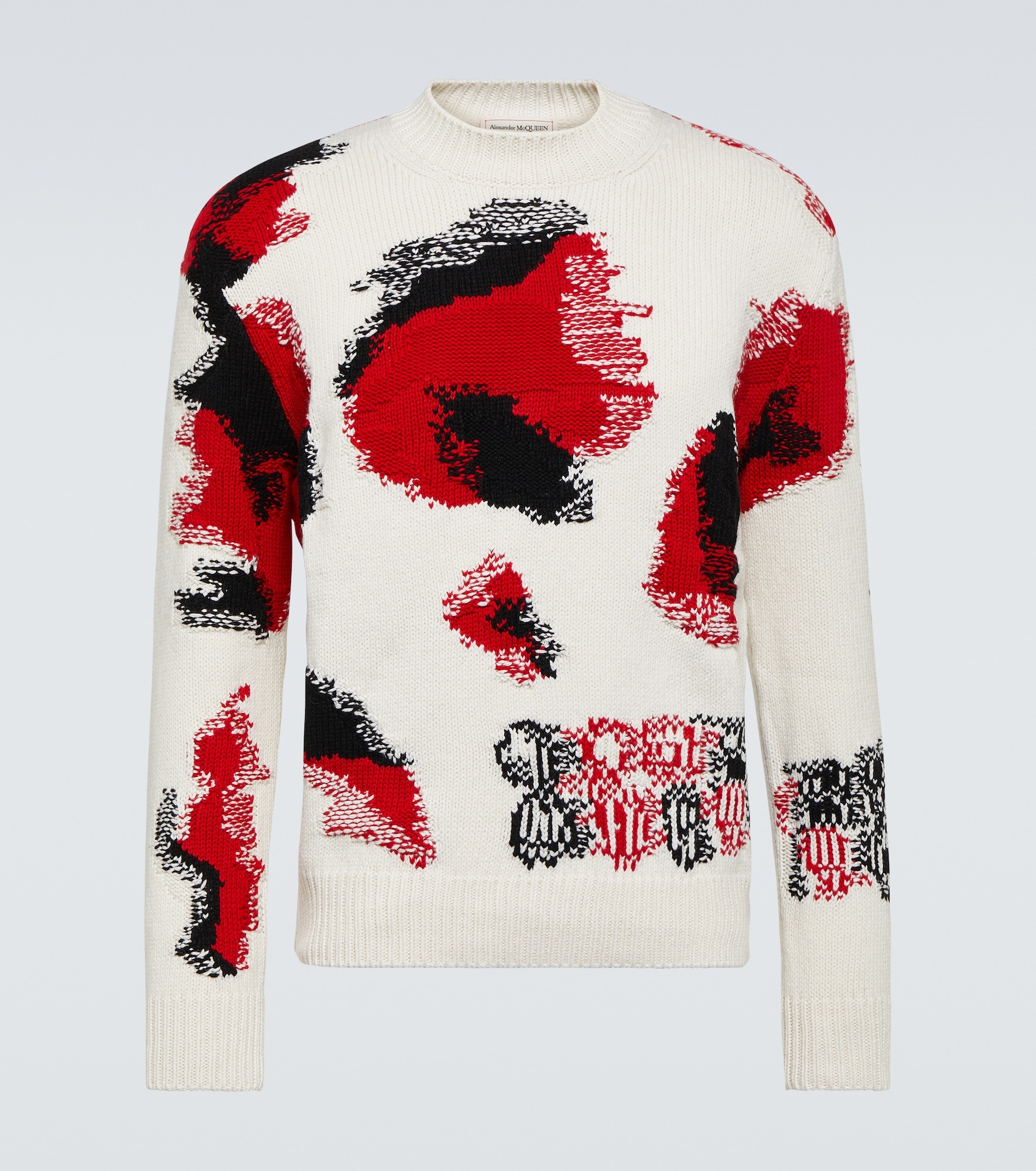 Intarsia wool, cotton and cashmere sweater - 1