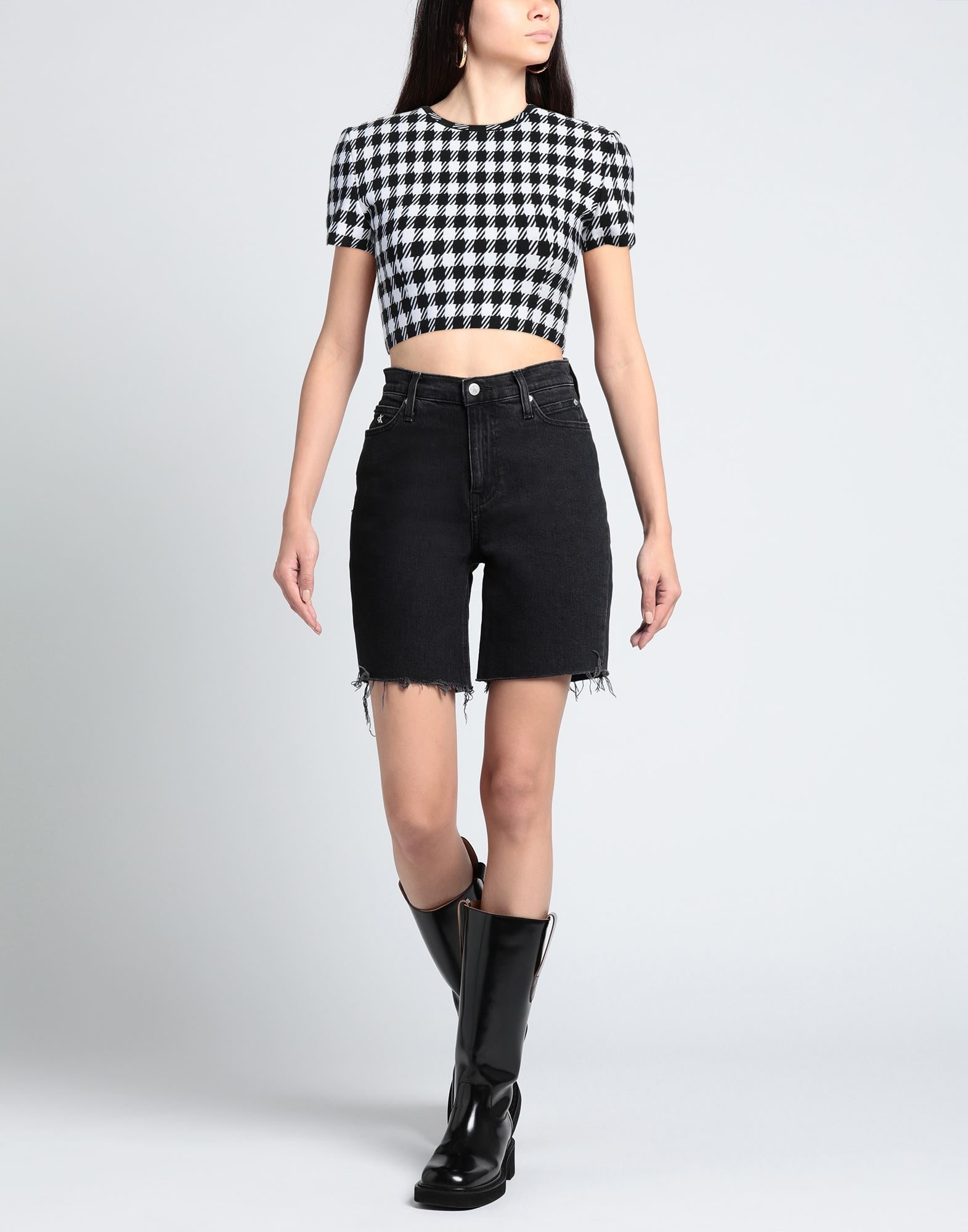 【Alaia】 Houndstooth croppedトップ Houndstooth cropped top in white - Alaia | Mytheresa