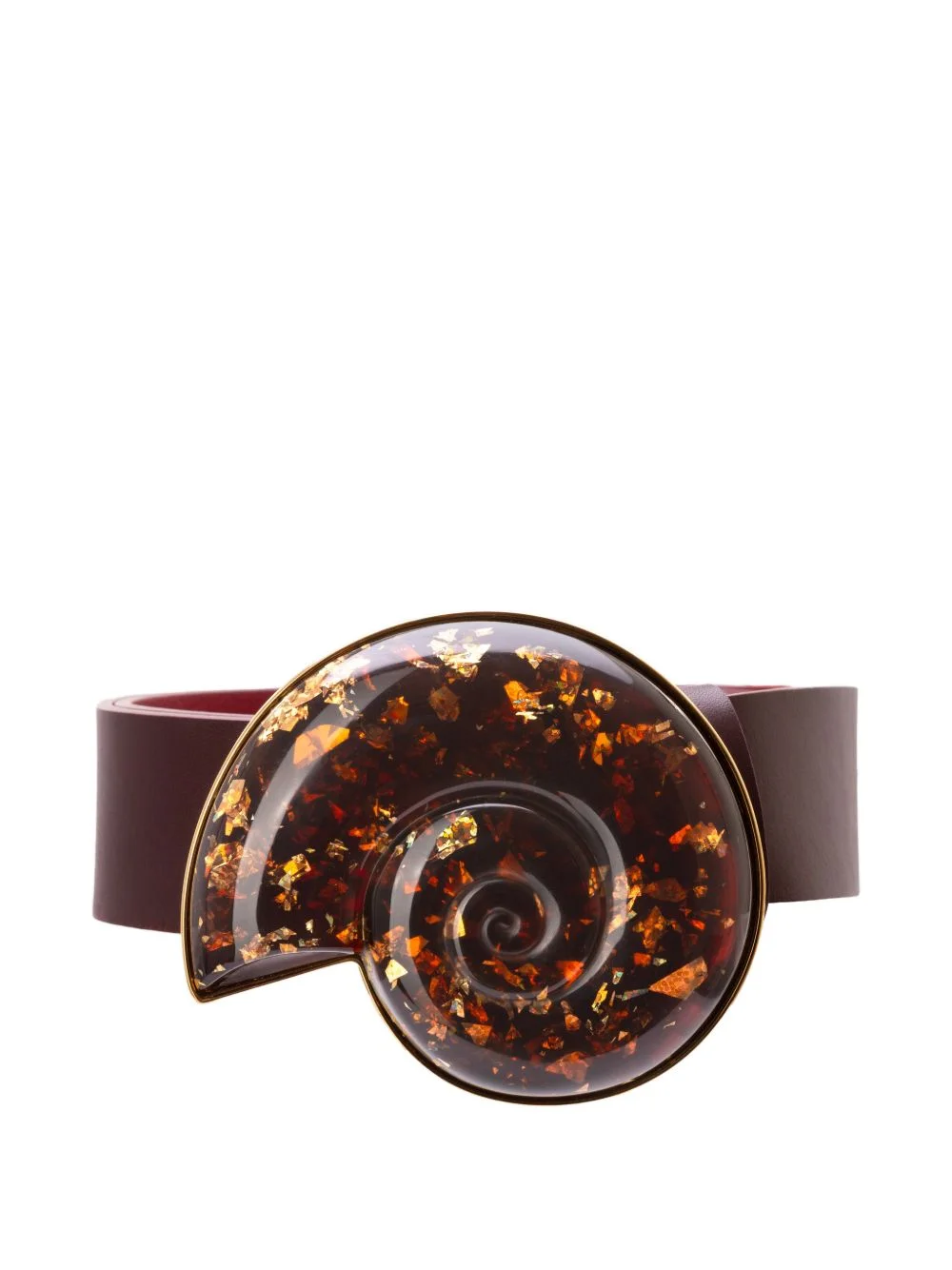 Nautilus shell-detail leather belt - 1