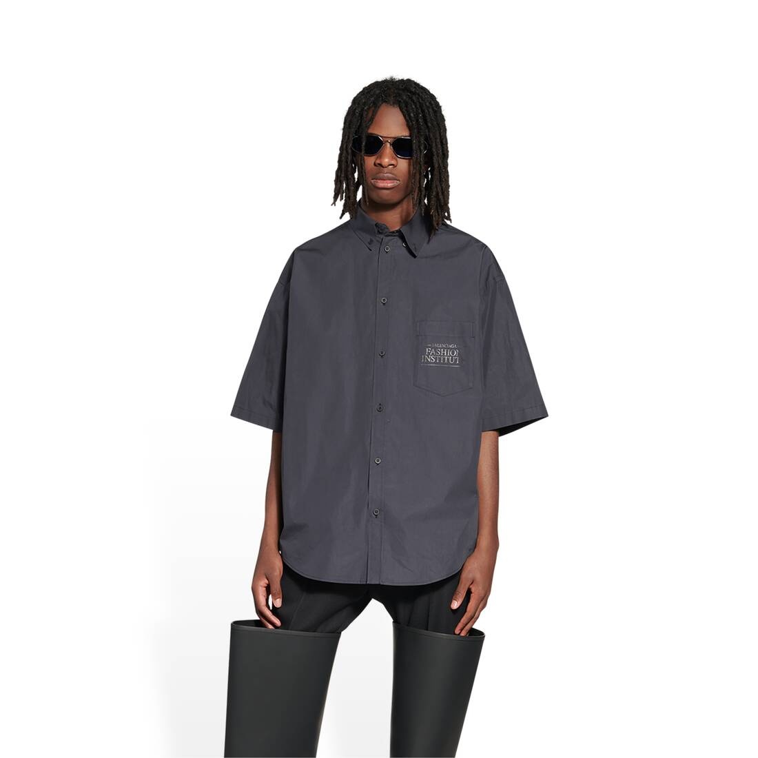 fashion institute short sleeve shirt large fit - 5