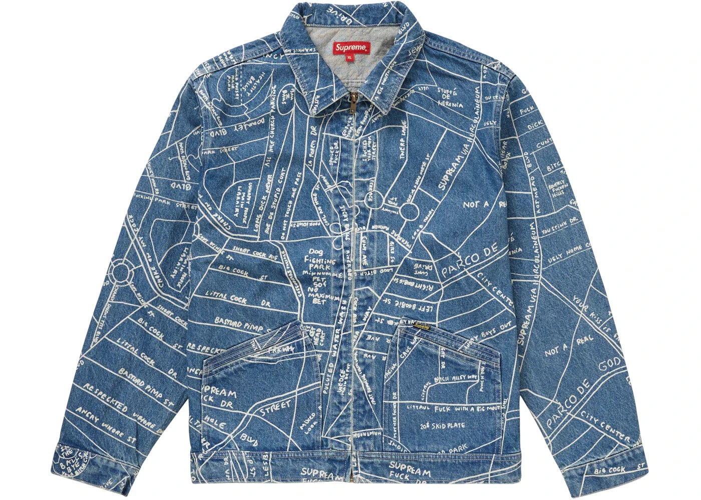 Supreme Gonz Map Work Jacket Washed Blue - 1