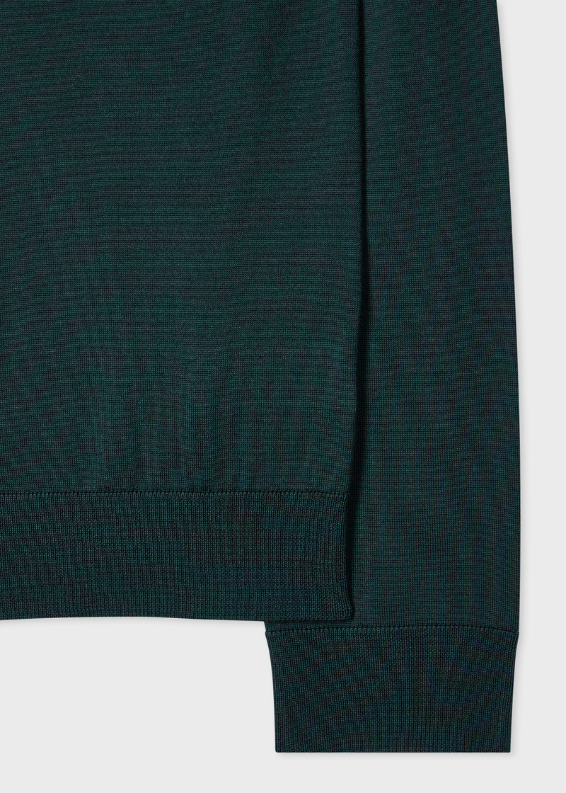 Paul Smith Dark Green Washable Wool Collared Cardigan outlook