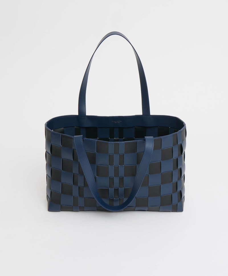UPCYCLED WOVEN LEATHER TOTE 3