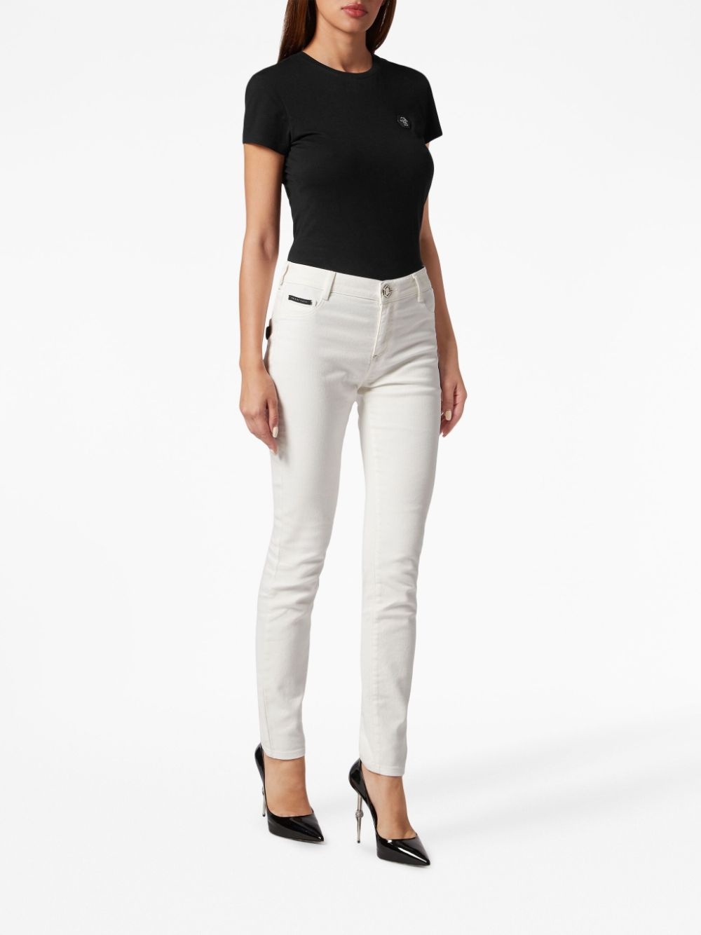 logo-patch skinny jeans - 2