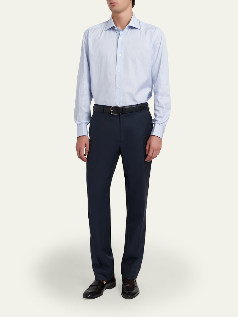 Brioni Men's Fine-Stripe Cotton Sport Shirt outlook