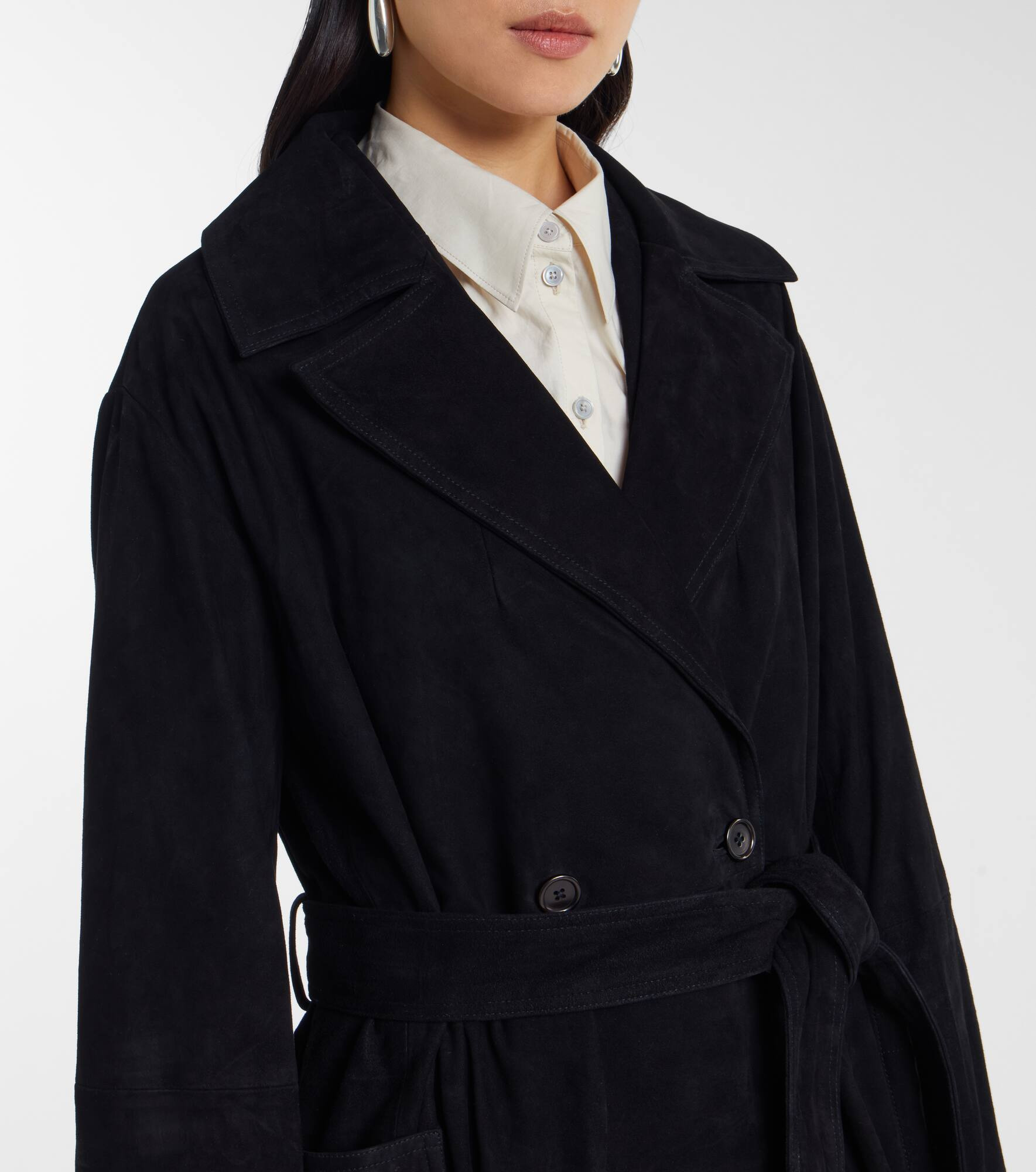 Suede wrap coat - 4